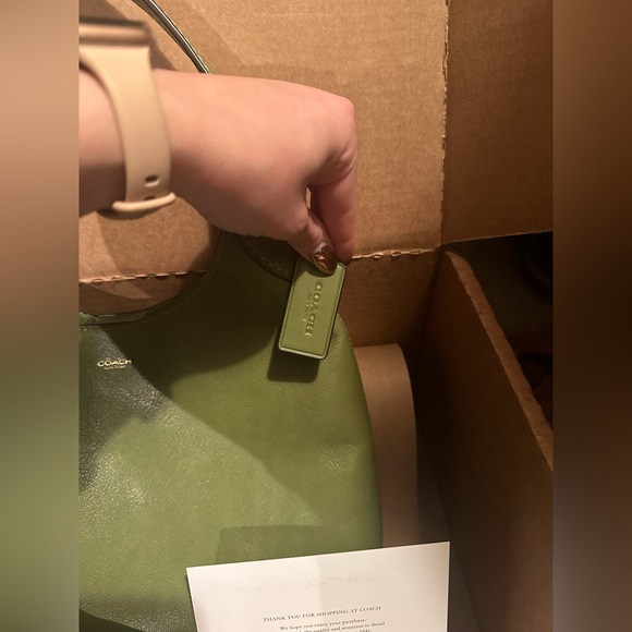 Coach Brooklyn Shoulder Bag 28 - Dark Lime - Picture 8 of 9